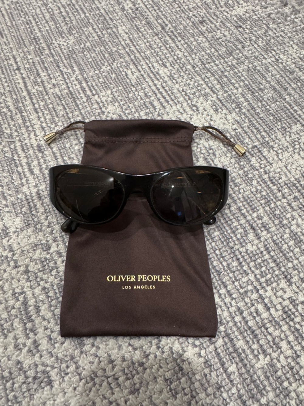 Oliver Peoples Glossy Black Cat-Eye Sunglasses